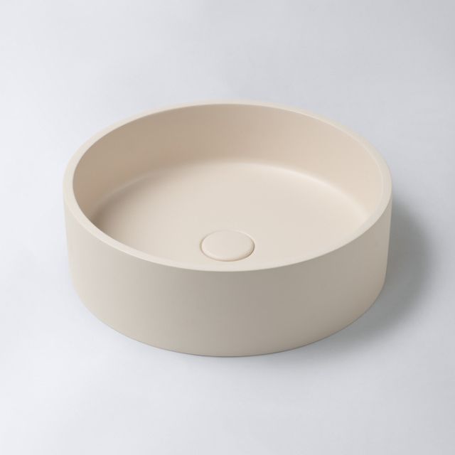 Eight Quarters 390mm Concrete Circle Above Counter Basin - Oat