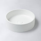 Eight Quarters 390mm Concrete Circle Above Counter Basin - White EQCO1-W - The Blue Space