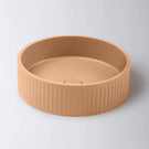 Eight Quarters 400mm Fluted Concrete Circle Above Counter Basin - Burnt Orange EQFCO1-O - The Blue Space