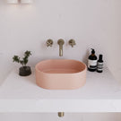 Top Eight Quarters 400mm x 280mm Concrete Mini Pod Above Counter Basin - Blush EQCO2-B - The Blue Space