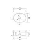 Technical Drawing Eight Quarters 400mm x 280mm Concrete Mini Pod Above Counter Basin - Charcoal EQCO2-C - The Blue Space