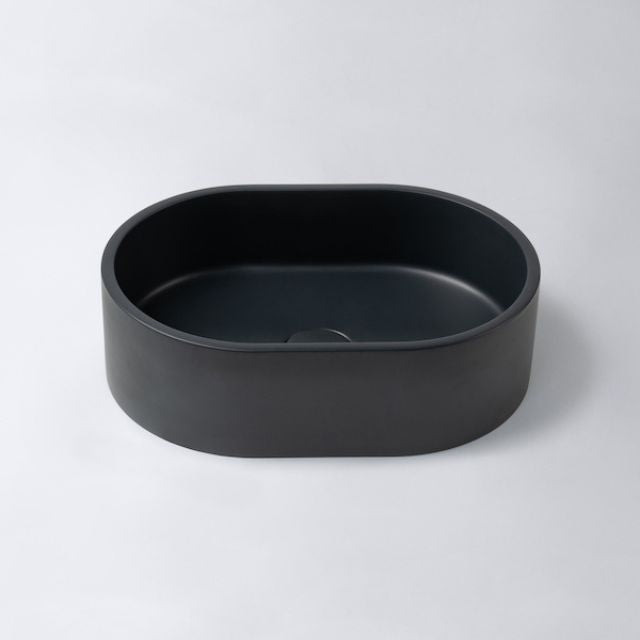 Eight Quarters 400mm x 280mm Concrete Mini Pod Above Counter Basin - Charcoal EQCO2-C - The Blue Space