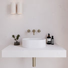 Front Eight Quarters 400mm x 280mm Concrete Mini Pod Above Counter Basin - White EQCO2-W - The Blue Space