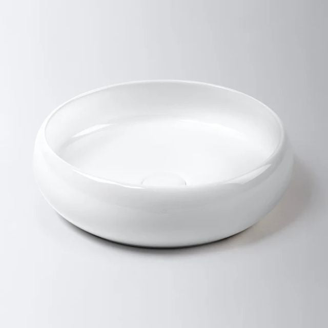 Eight Quarters 415mm Luna Large Circle Basin - Gloss White EQLCL-GW - The Blue Space