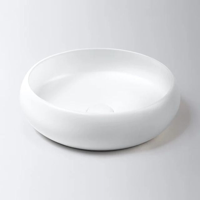 Eight Quarters 415mm Luna Large Circle Basin - Matt White EQLCL-MW - The Blue Space