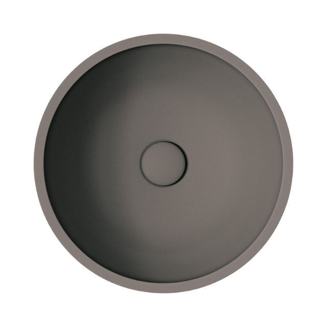 Top Fienza Alba Concrete Round Bowl Basin 362 x 145mm Warm Grey RB074 - The Blue Space