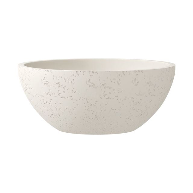 Front Fienza Alba Concrete Round Bowl Basin 362 x 145mm Warm White RB074W - The Blue Space