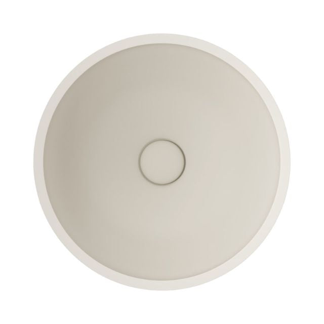 Top Fienza Alba Concrete Round Bowl Basin 362 x 145mm Warm White RB074W - The Blue Space