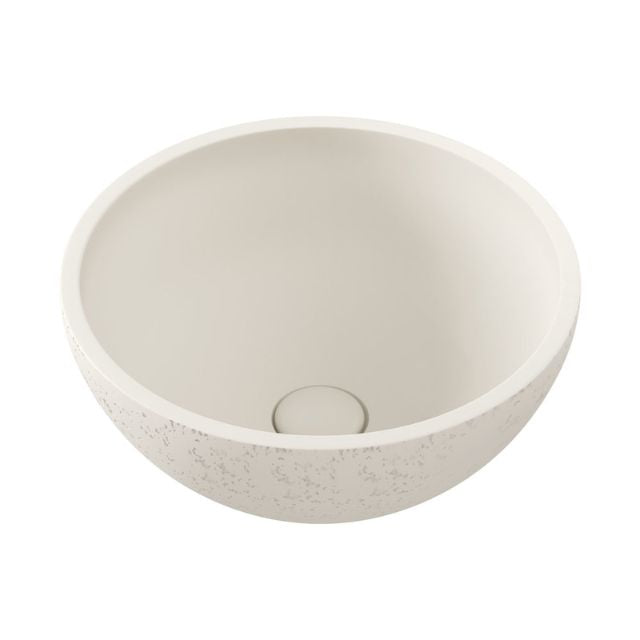 Fienza Alba Concrete Round Bowl Basin 362 x 145mm Warm White RB074W - The Blue Space