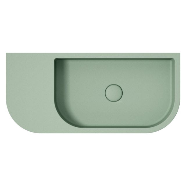 Top Fienza Blanca Concrete Wall Hung Basin Rh Bowl 650 300x200mm Sage RB061SG - The Blue Space