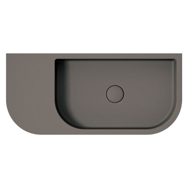 Top Fienza Blanca Concrete Wall Hung Basin Rh Bowl 650x300x200mm Warm Grey RB061 - The Blue Space