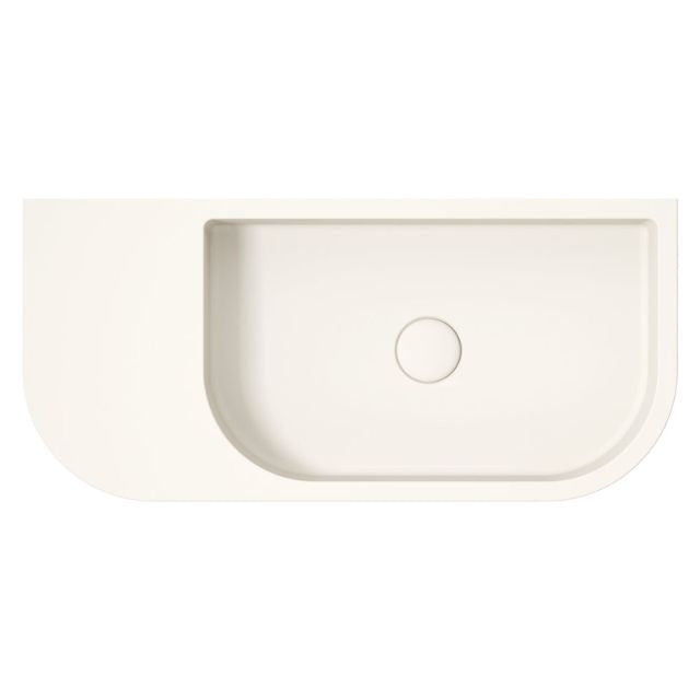 Top Fienza Blanca Concrete Wall Hung Basin Rh Bowl 650x300x200mm Warm White RB061W - The Blue Space