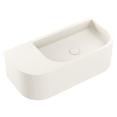 Fienza Blanca Concrete Wall Hung Basin Rh Bowl 650x300x200mm Warm White RB061W - The Blue Space