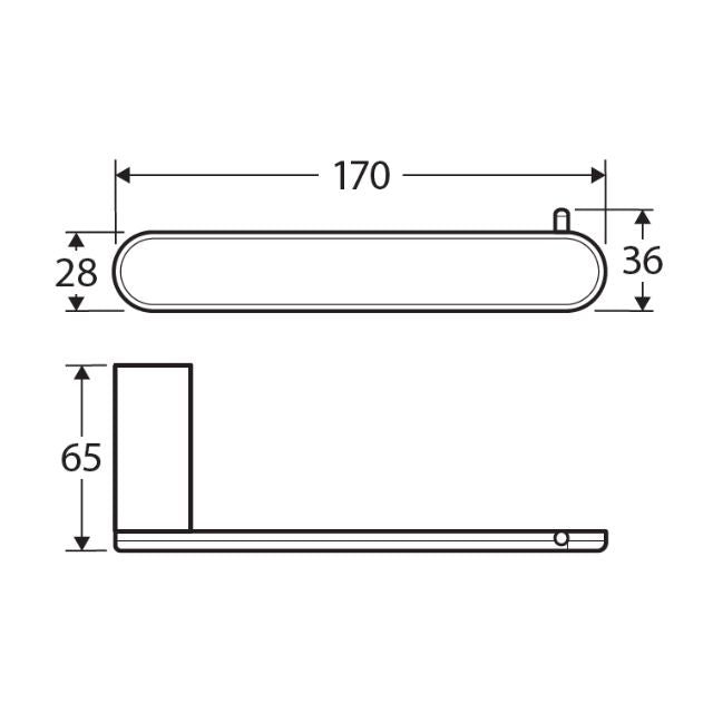 Technical Drawing Fienza Empire Toilet Roll Holder 88803 - The Blue Space