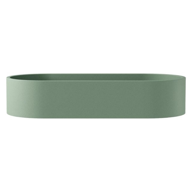 Front Fienza Jada Concrete Pill Basin Above Counter 600 x 280 x 120mm Sage RB013SG - The Blue Space