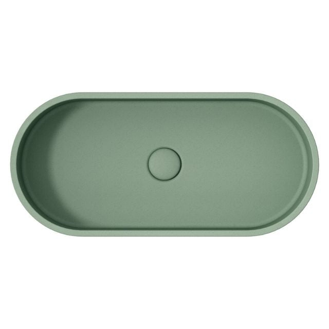 Top Fienza Jada Concrete Pill Basin Above Counter 600 x 280 x 120mm Sage RB013SG - The Blue Space