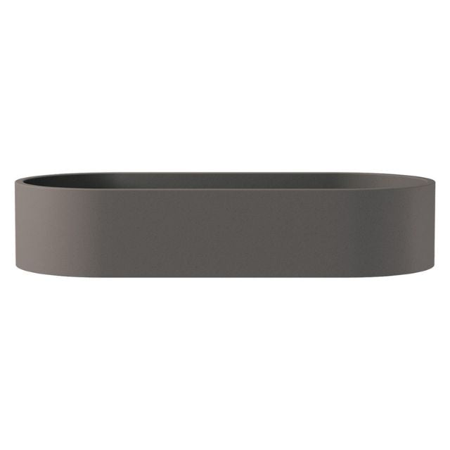 Front Fienza Jada Concrete Pill Basin Above Counter 600 x 280 x 120mm Warm Grey RB013 - The Blue Space