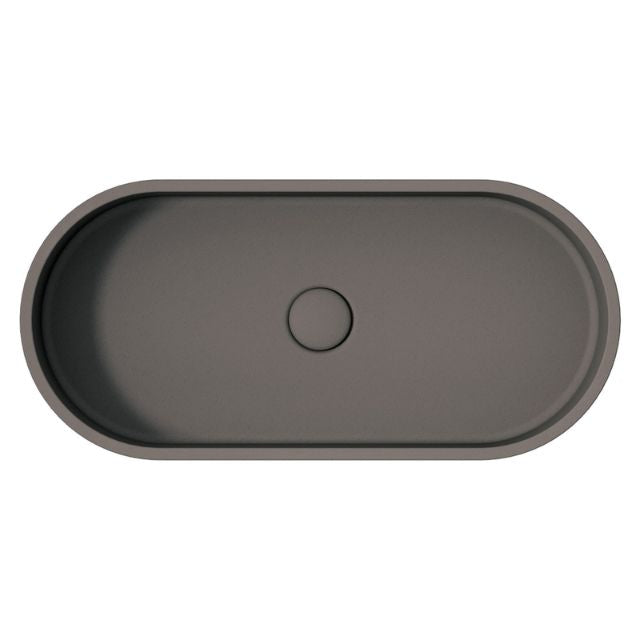 Top Fienza Jada Concrete Pill Basin Above Counter 600 x 280 x 120mm Warm Grey RB013 - The Blue Space