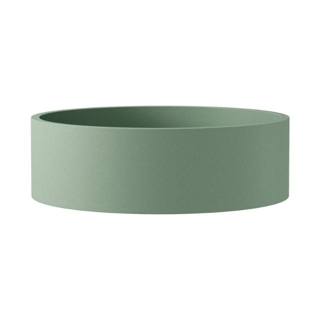 Front Fienza Jada Concrete Round Basin Above Counter 390 x 120mm Sage RB199SG - The Blue Space