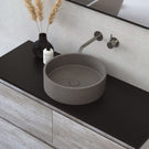 Lifestyle Fienza Jada Concrete Round Basin Above Counter 390 x 120mm Warm Grey RB199 - The Blue Space