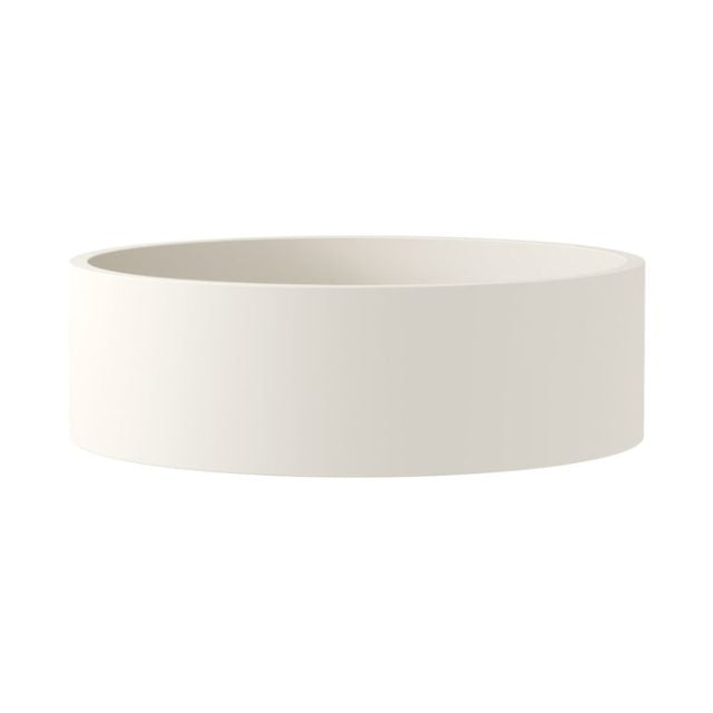 Front Fienza Jada Concrete Round Basin Above Counter 390 x 120mm Warm White RB199W - The Blue Space