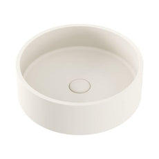 Fienza Jada Concrete Round Basin Above Counter 390 x 120mm Warm White RB199W - The Blue Space