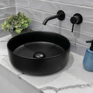 Lifestyle Fienza Kaya Basin/Bath Wall Mixer Set Round Plates 160mm Outlet Matte Black 228104B - The Blue Space