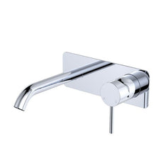 Fienza Kaya Basin/Bath Wall Mixer Set Soft Square Plate 160mm Outlet Chrome  228106 - The Blue Space