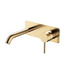 Fienza Kaya Basin/Bath Wall Mixer Set Soft Square Plate 160mm Outlet Urban Brass 228106UB - The Blue Space