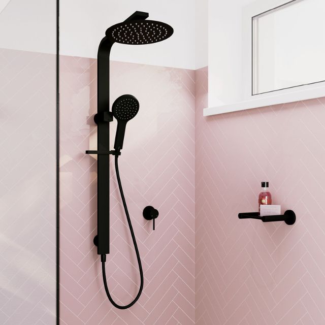 Lifestyle Fienza Kaya Deluxe Twin Shower Matte Black 455119B - The Blue Space