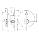 Technical Drawing Fienza Kaya Diverter Mixer Dress Kit Large Round Plate Chrome  D228102 - The Blue Space