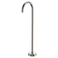 Fienza Kaya Gooseneck Floor Mounted Bath Outlet Brushed Nickel  SP8016BN - The Blue Space