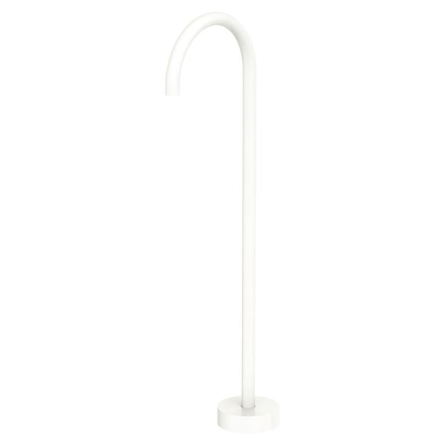 Fienza Kaya Gooseneck Floor Mounted Bath Outlet Matte White  SP8016MW - The Blue Space