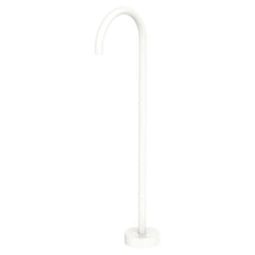 Fienza Kaya Gooseneck Floor Mounted Bath Outlet Matte White  SP8016MW - The Blue Space