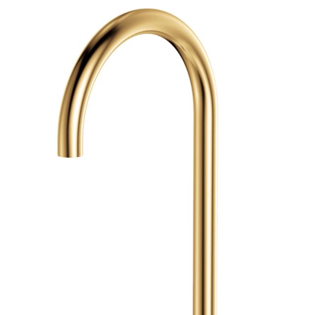 Close Fienza Kaya Gooseneck Floor Mounted Bath Outlet Urban Brass  SP8016UB - The Blue Space