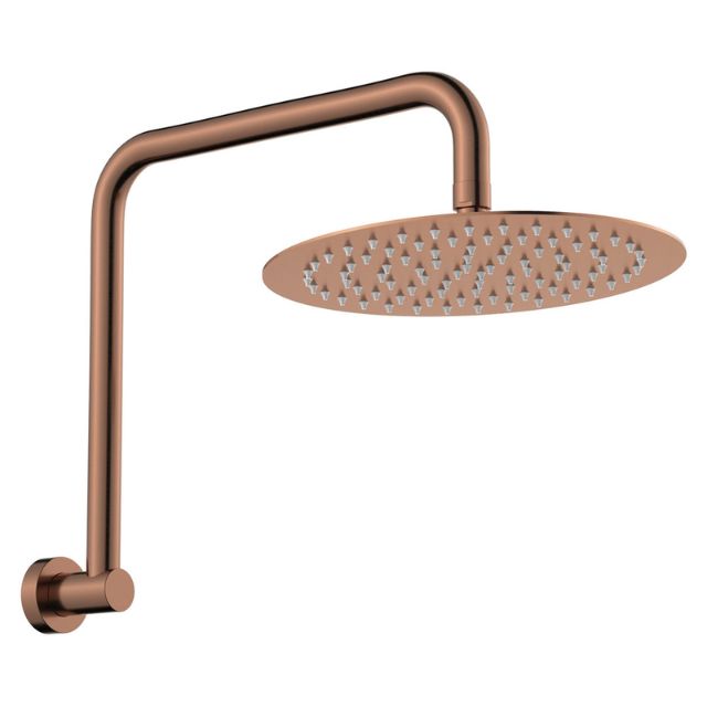 Fienza Kaya Gooseneck Shower Arm Set Brushed Copper 411125CO-A - The Blue Space