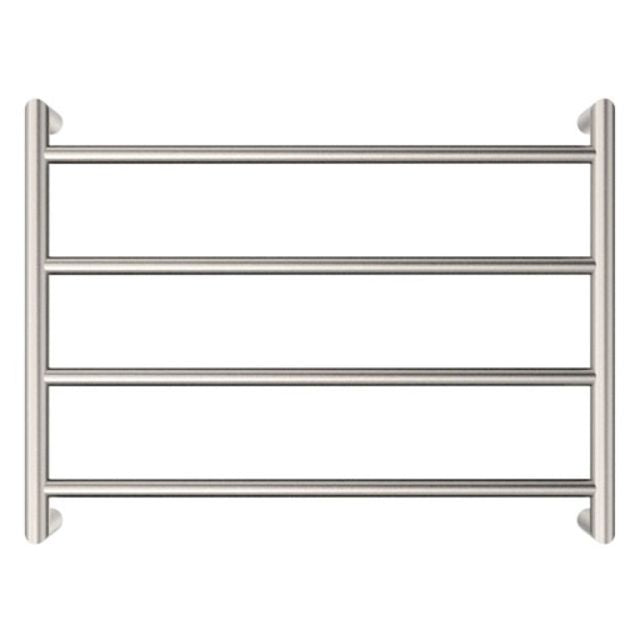 Front Fienza Kaya Heated Towel rail 600mm x 450mm Brushed Nickel 8286045BN - The Blue Space