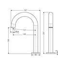 Technical Drawing Fienza Kaya Hob Mounted Basin/Bath Outlet Chrome  228111 - The Blue Space