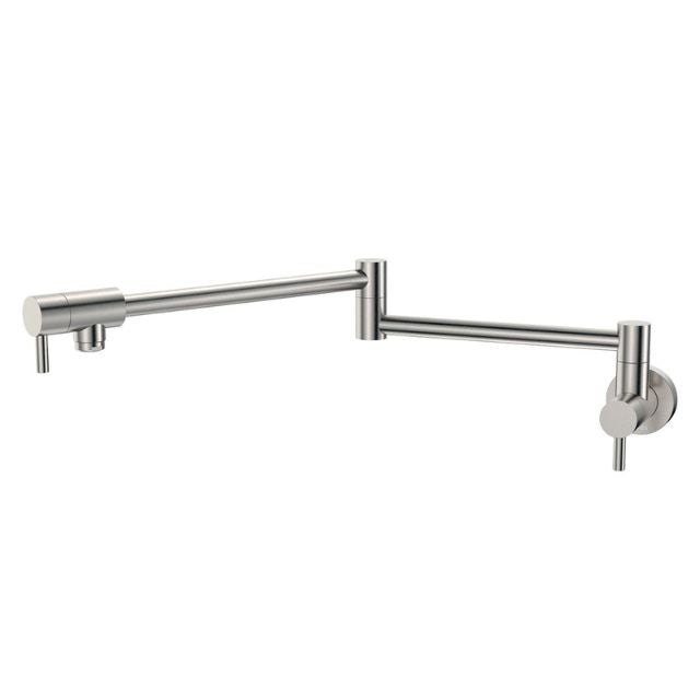 Angle Fienza Kaya Pot Filler Wall Mixer Brushed Nickel  228120BN - The Blue Space