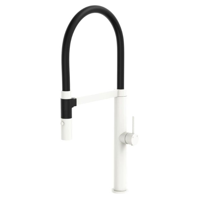 Fienza Kaya Pull Down Sink Mixer Matte White Mixed  228109MW - The Blue Space