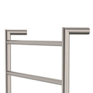 Angle Fienza Kaya Round Heated Towel Rail 600X1200X100mm 9 Bars Brushed Nickel 82860120BN - The Blue Space