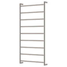 Fienza Kaya Round Heated Towel Rail 600X1200X100mm 9 Bars Brushed Nickel 82860120BN - The Blue Space