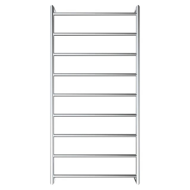 Front Fienza Kaya Round Heated Towel Rail 600X1200X100mm 9 Bars Chrome 82860120 - The Blue Space