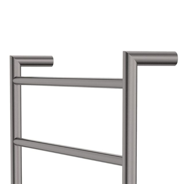 Angle Fienza Kaya Round Heated Towel Rail 600X1200X100mm 9 Bars Gun Metal 82860120GM - The Blue Space