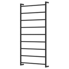 Fienza Kaya Round Heated Towel Rail 600X1200X100mm 9 Bars Matte Black 82860120MB - The Blue Space