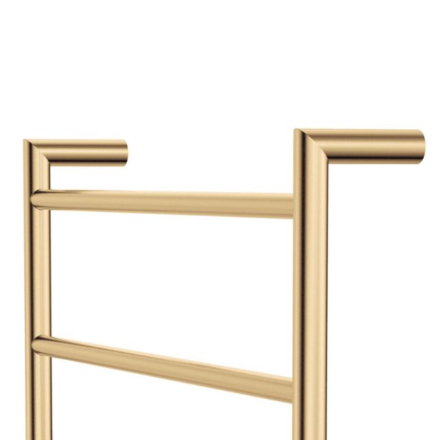 Angle Fienza Kaya Round Heated Towel Rail 600X1200X100mm 9 Bars Urban Brass 82860120UB - The Blue Space