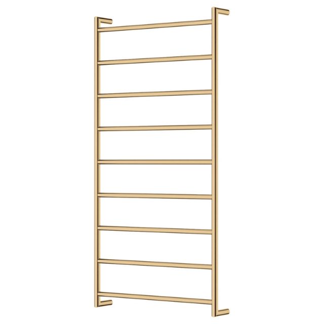 Fienza Kaya Round Heated Towel Rail 600X1200X100mm 9 Bars Urban Brass 82860120UB - The Blue Space