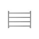 Front Fienza Kaya Round Heated Towel Rail 600X450X100mm 4 Bars Gun Metal 8286045GM - The Blue Space