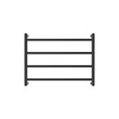 Front Fienza Kaya Round Heated Towel Rail 600X450X100mm 4 Bars Matte Black 8286045MB - The Blue Space