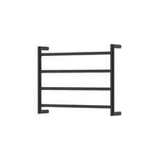 Fienza Kaya Round Heated Towel Rail 600X450X100mm 4 Bars Matte Black 8286045MB - The Blue Space